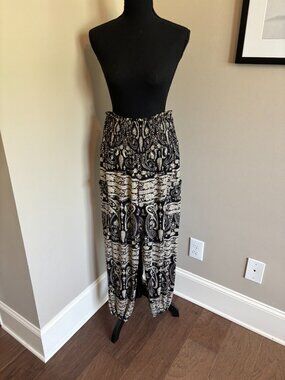 Women's Harem Pants, High Waist Yoga Boho Trousers with Pockets